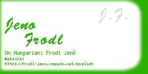 jeno frodl business card